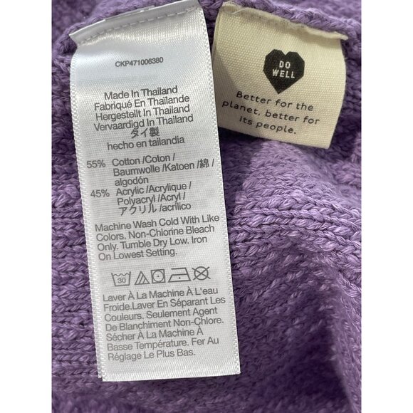 Madewell Sweater Tank Top Size XL One Shoulder Textured Knit Aster Bloom Purple - Picture 6 of 8
